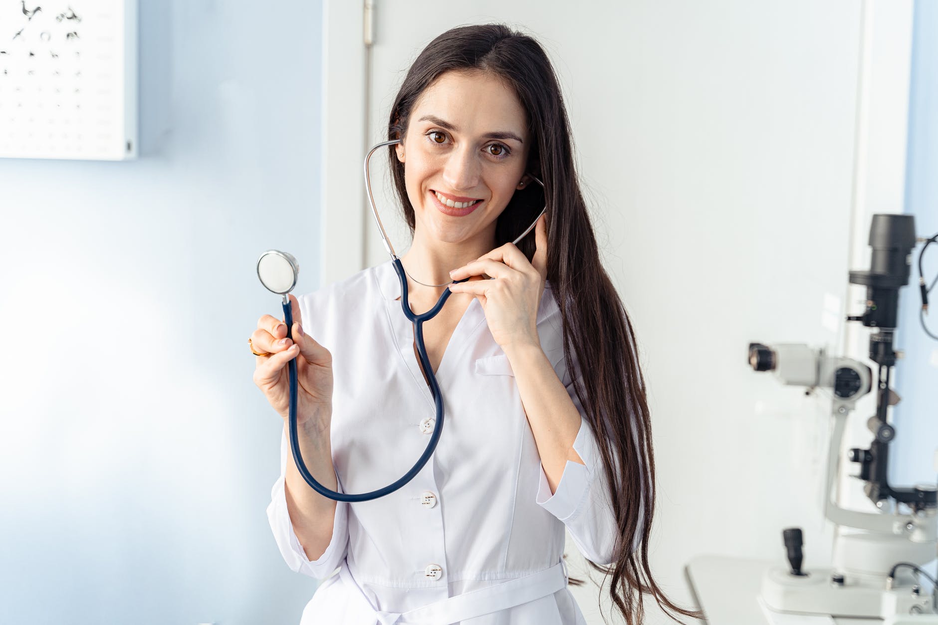 a woman with stethoscope